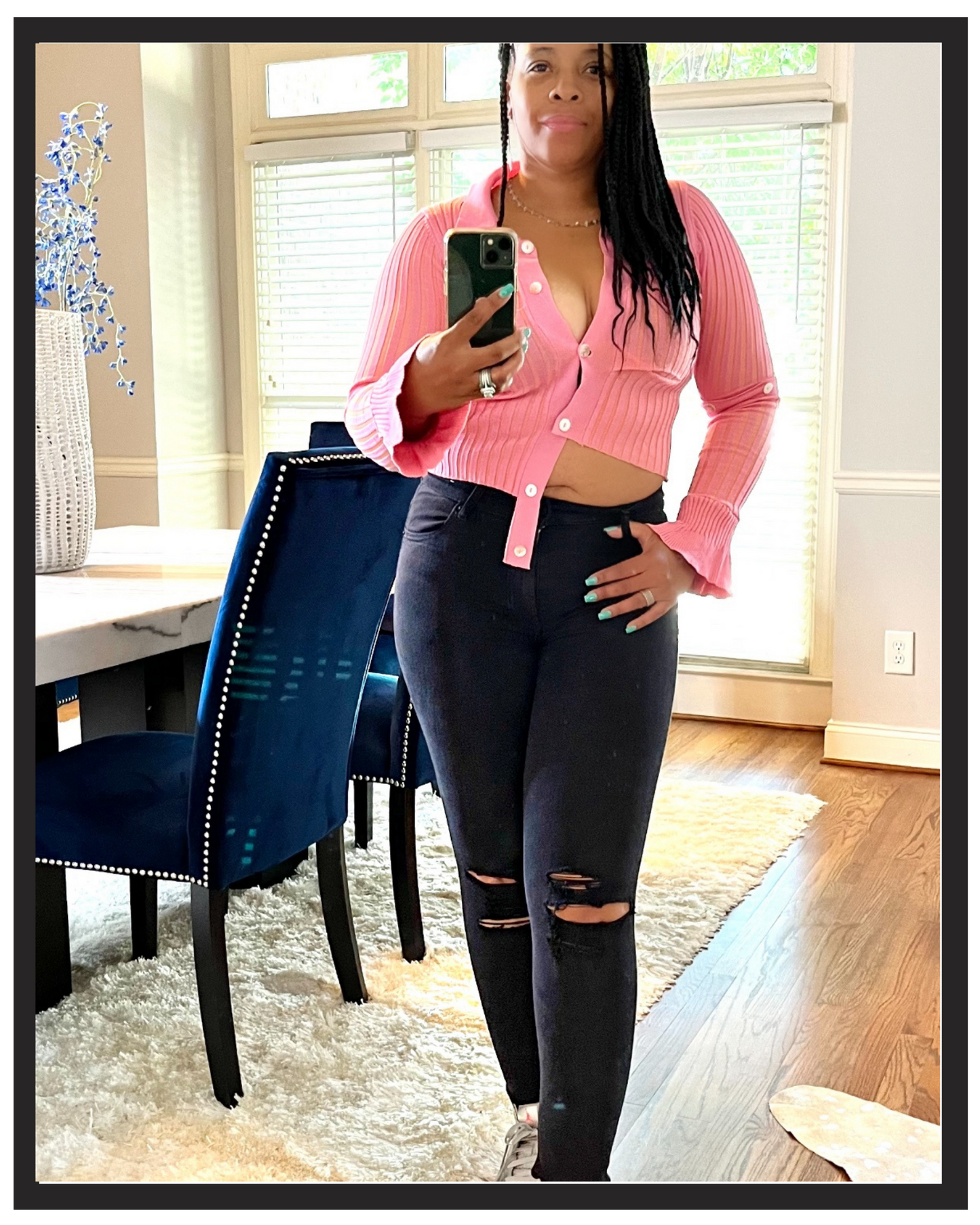 Pink Sexy Button Down Knit Top