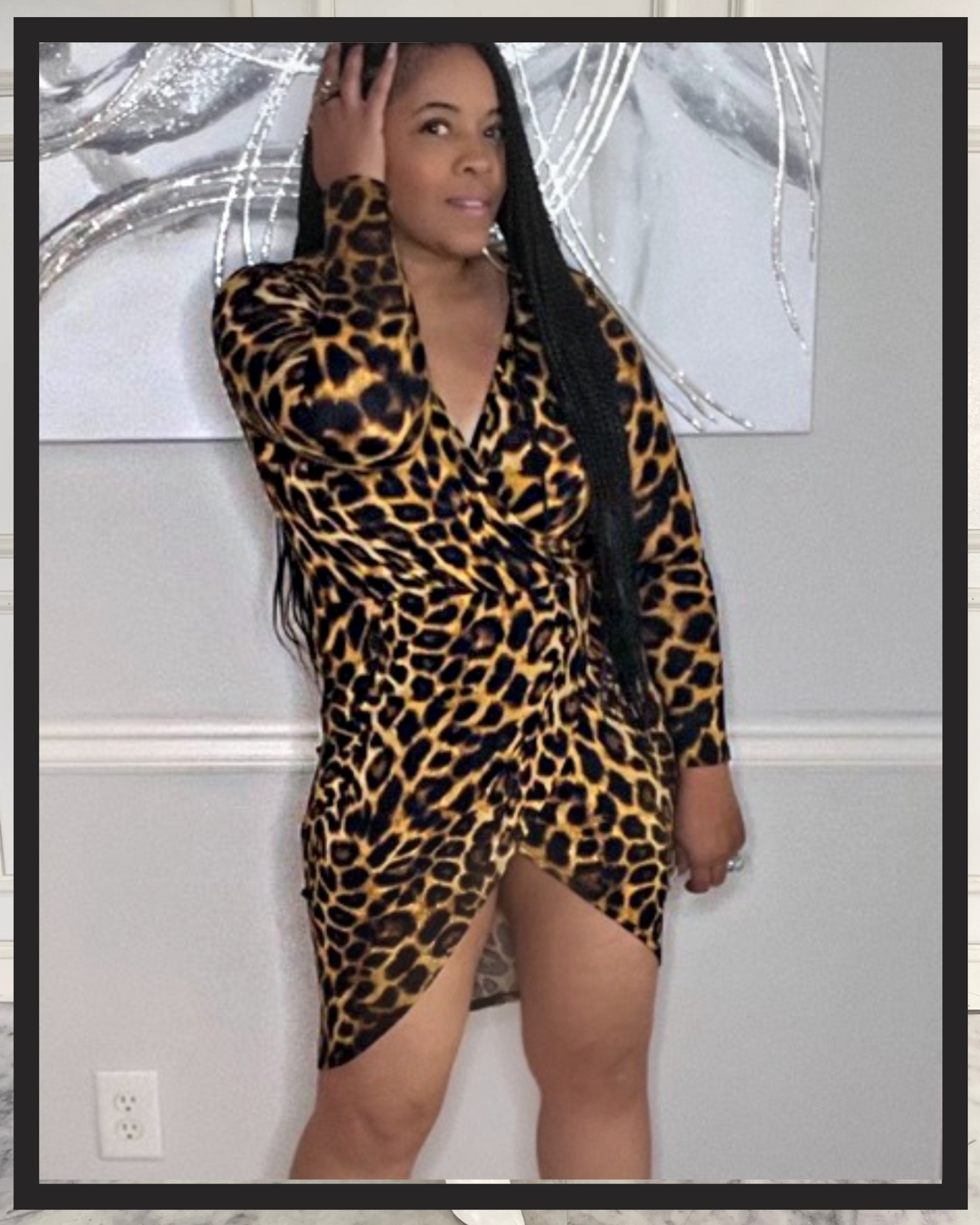 Mini Animal Wrap Dress