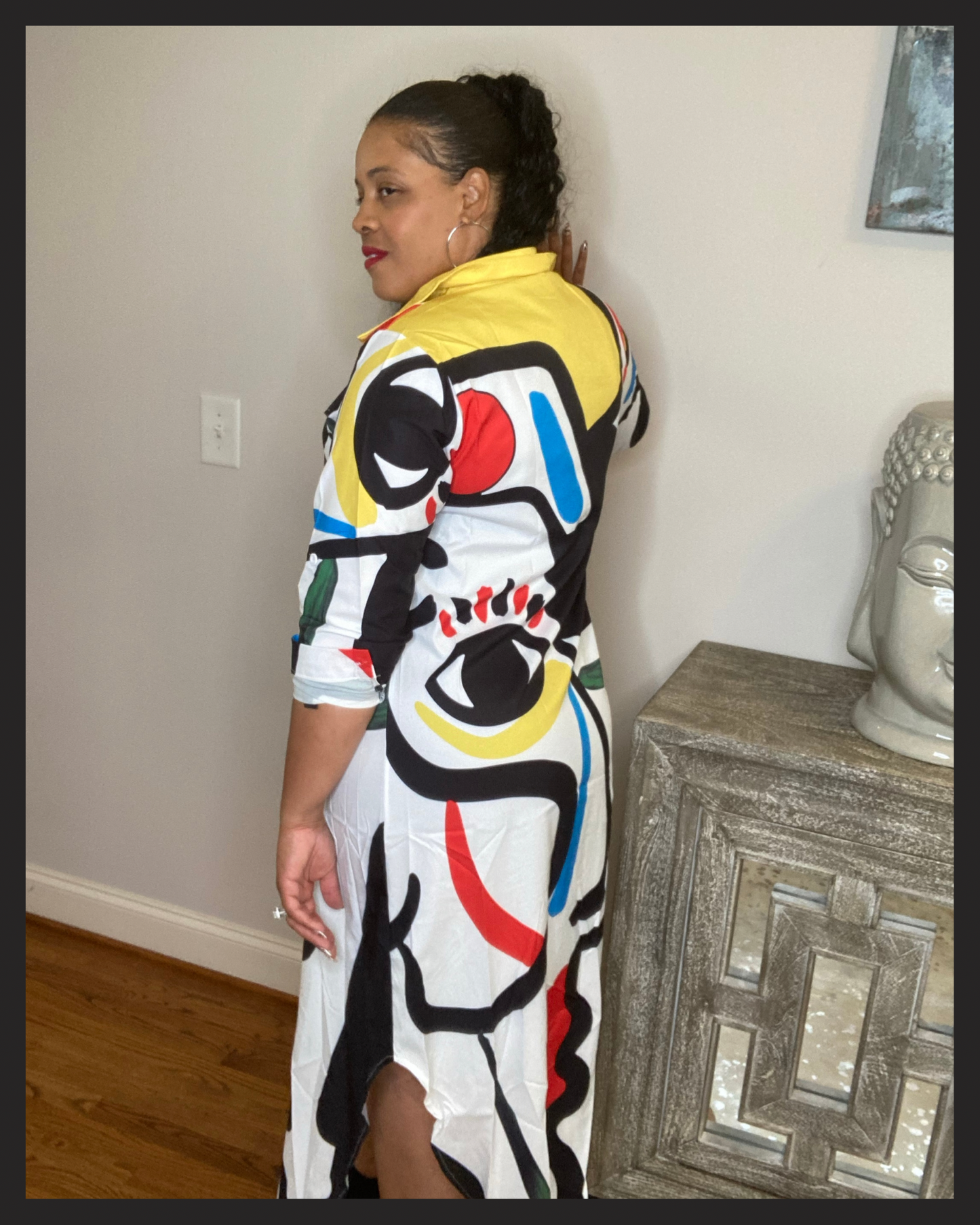 Face Shirt Dress Colorful