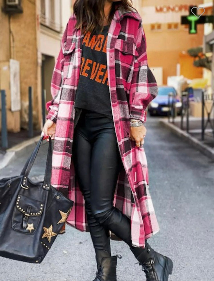 Plaid Me Shackets Pink