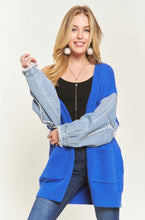 Load image into Gallery viewer, Denim Frayed Cardigan
