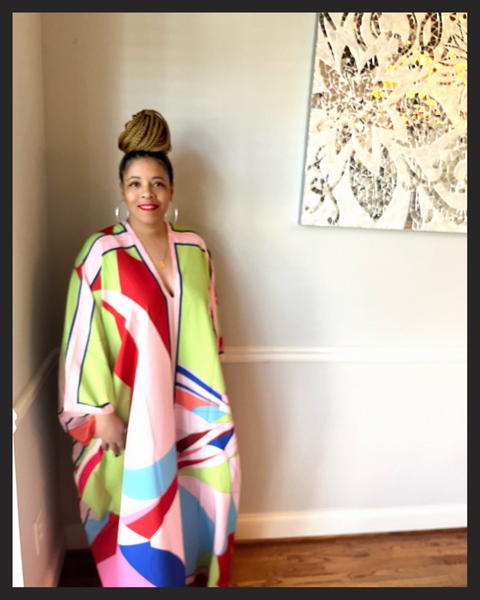 Kimono Oversized Printed Dress